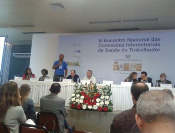 Rogério de Jesus, assessor da Secretaria de Saúde e Segurança da Força Sindical, participa da solenidade de abertura 
